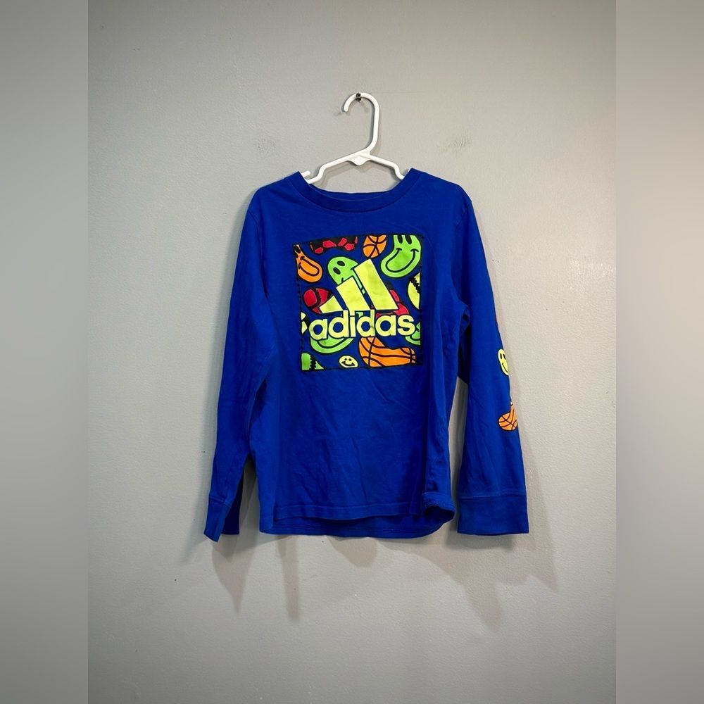 SALE! Kids’ Blue Adidas Smiley L/S Tee Size S (6) EUC
